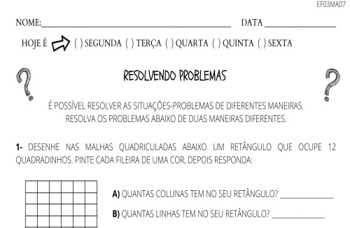 situação problemas matemáticos